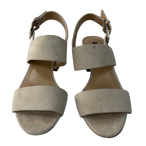 Lafayette 148 New York Caide 2 Suede Sandals in Khaki Size US 6.5M - Picture 2 of 8